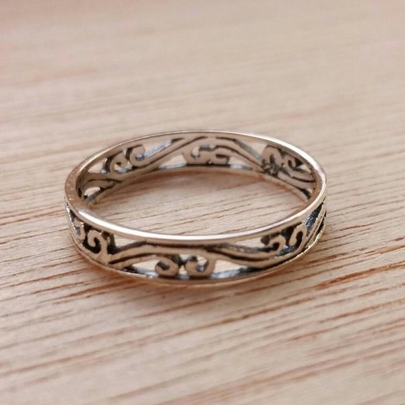 AlphaVariable Jewelry - Sterling Silver Filigree Band Ring Silver Jewelry AlphaVariable Jewelry - Sterling Silver Filigree Band Ring Silver Jewelry